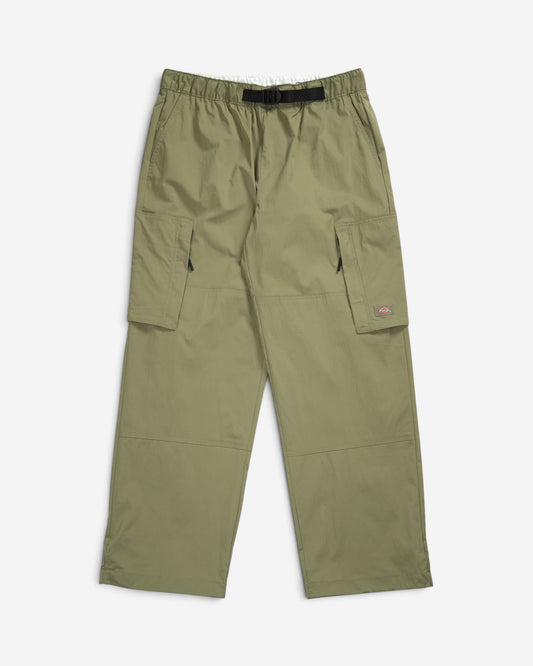 Оливково-зелені широкі брюки-карго Dickies Flight Double Knee з еластичним поясом, вбудованим темним ременем та накладними кишенями на стегнах.